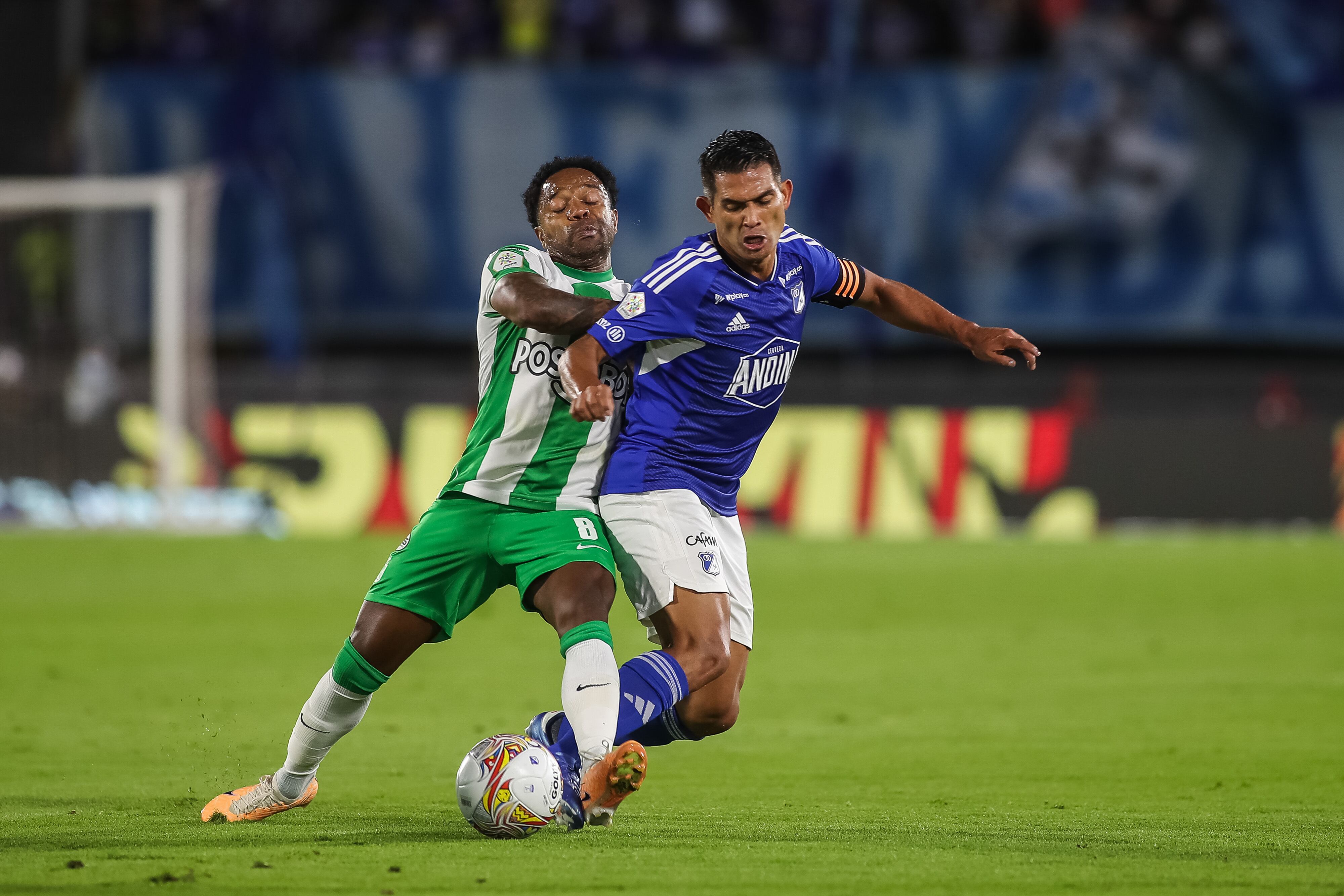 Bogotá. Noviembre 15 2023. Millonarios enfrenta a Atletico Nacional en el partido de ida de la final de la Copa BetPlay, en el estadio El Campin. (Colprensa - John Paz)