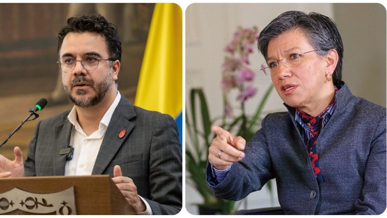 Miguel Silva, secretario general de la Alcaldía de Bogotá, y la exalcaldesa, Claudia López