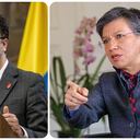 Miguel Silva, secretario general de la Alcaldía de Bogotá, y la exalcaldesa, Claudia López