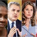Francia Márquez, precandidata presidencial; Iván Duque, presidente de Colombia; Marta Lucía Ramírez, canciller y vicepresidenta; Gustavo Petro, senador y precandidato presidencial y Álex Char, exalcalde de Barranquilla y precandidato presidencial
