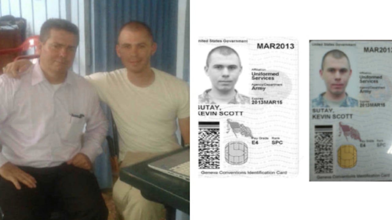 Estos son algunos de los documentos del exmarine Kevin Sutay. A la derecha la última foto del estadounidense antes de ser secuestrado. Estaba en compañía del pastor evangélico Norberto Mendoza en San José del Guaviare.