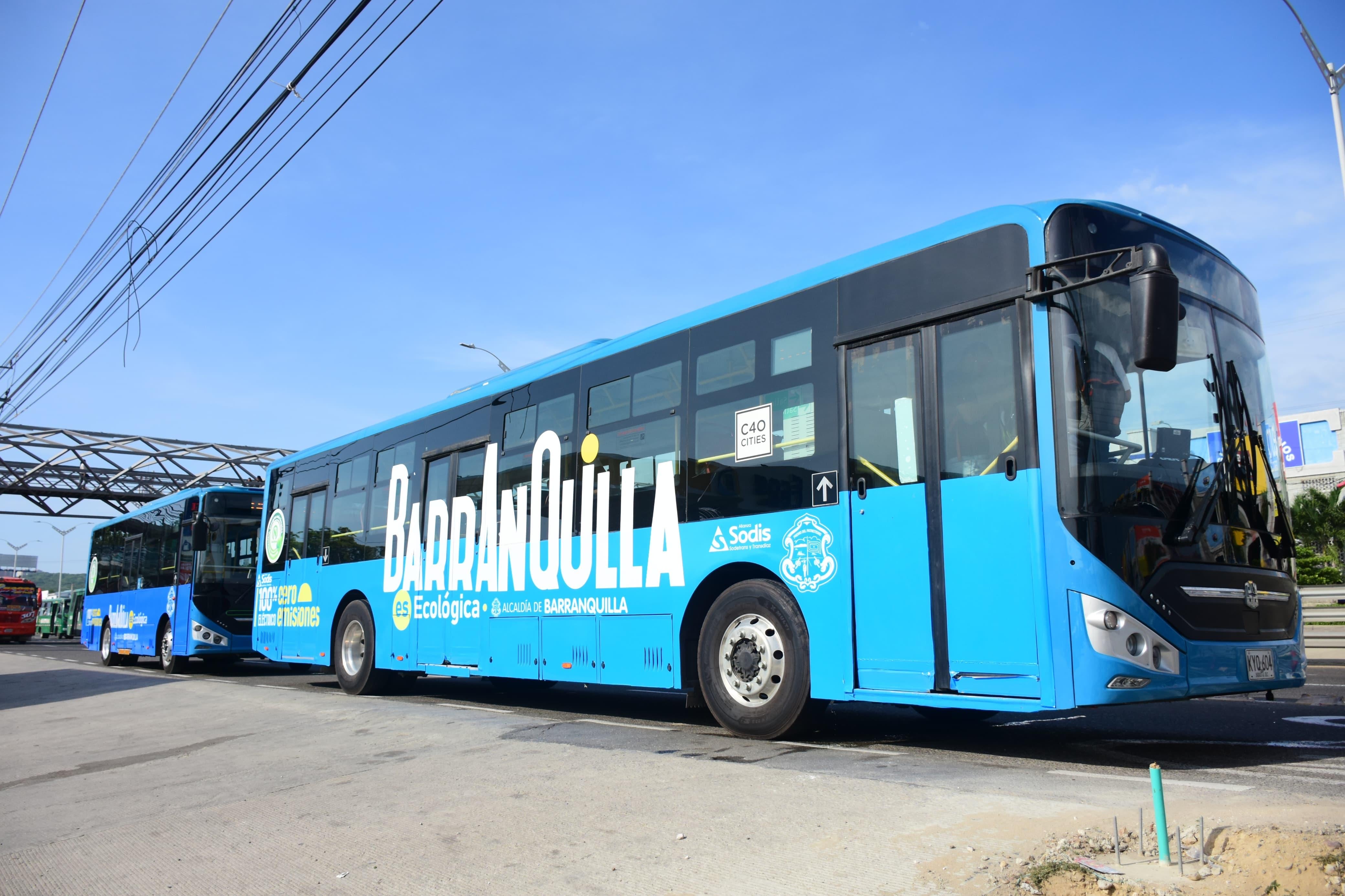 Buses eléctricos en Barranquilla.