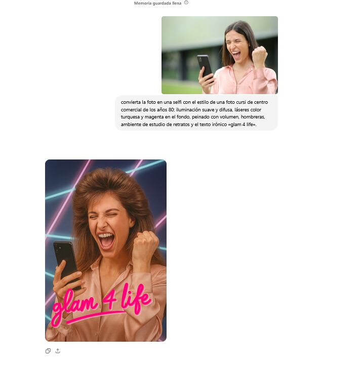 La función incluye la opción de modificar imágenes propias mediante instrucciones.