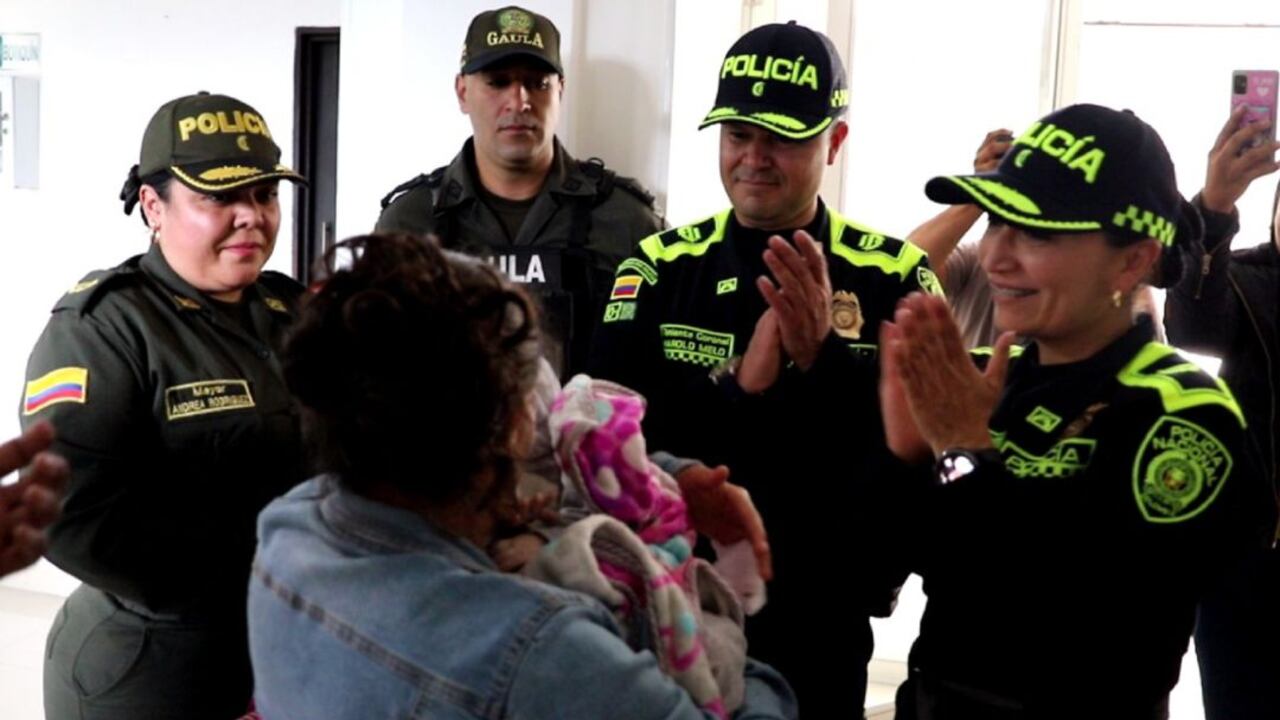 La Policía de Manizales rescató en tiempo récord a bebé secuestrada. Foto: Policía Metropolitana de Manizales.