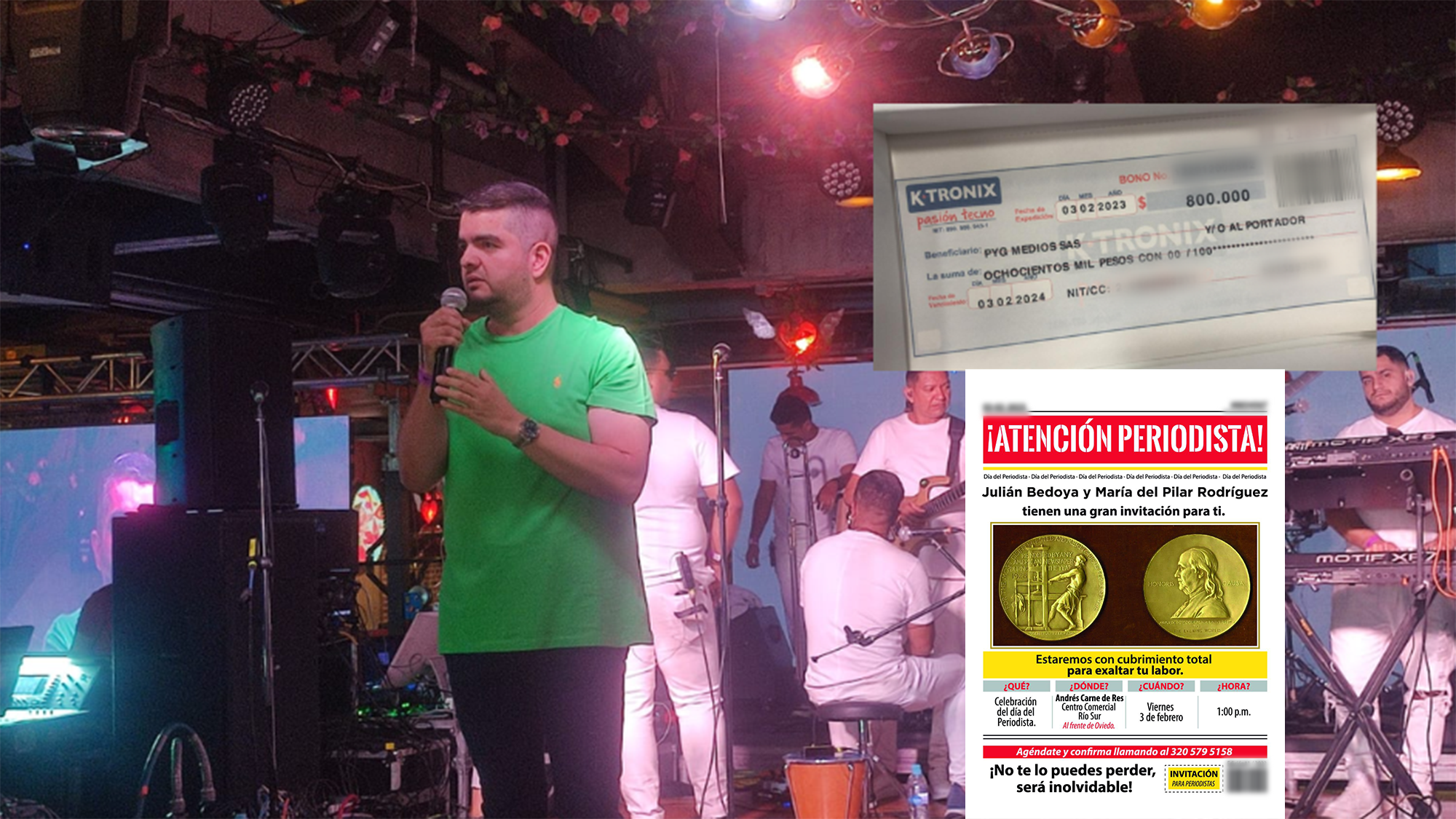 Julián Bedoya, precandidato a la Gobernación de Antioquia, citó a periodistas y les entregó regalos.