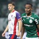 Sao Paulo, SP. 12.08.2026 - Palmeiras-Cerro Porteno - Jhon Arias of Palmeiras during the match against Cerro Porteno, from Paraguay, for the first leg of the round of 16 of the Conmebol Libertadores, at Nubank Parque, west zone of Sao Paulo, this Wednesday, August 12, 2026.(Foto: Marina Uezima/Brazil Photo Press/Brazil Photo Press) INTERNATIONAL (Photo by Marina Uezima / Brazil Photo Press via AFP)