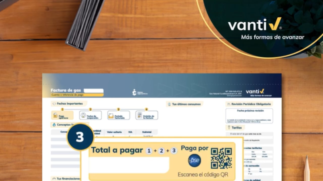Junto al saldo total a pagar, la factura ofrece un código QR para que pueda pagar en línea, si así lo desea.