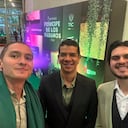 De izquierda a derecha Sebastián González Álvarez, Carlos Torres y Andrés Castellanos Molina