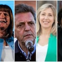 De izquierda a derecha los candidatos Patricia Bullrich, Sergio Massa, Myriam Bregman, Javier Milei y Juan Schiaretti.