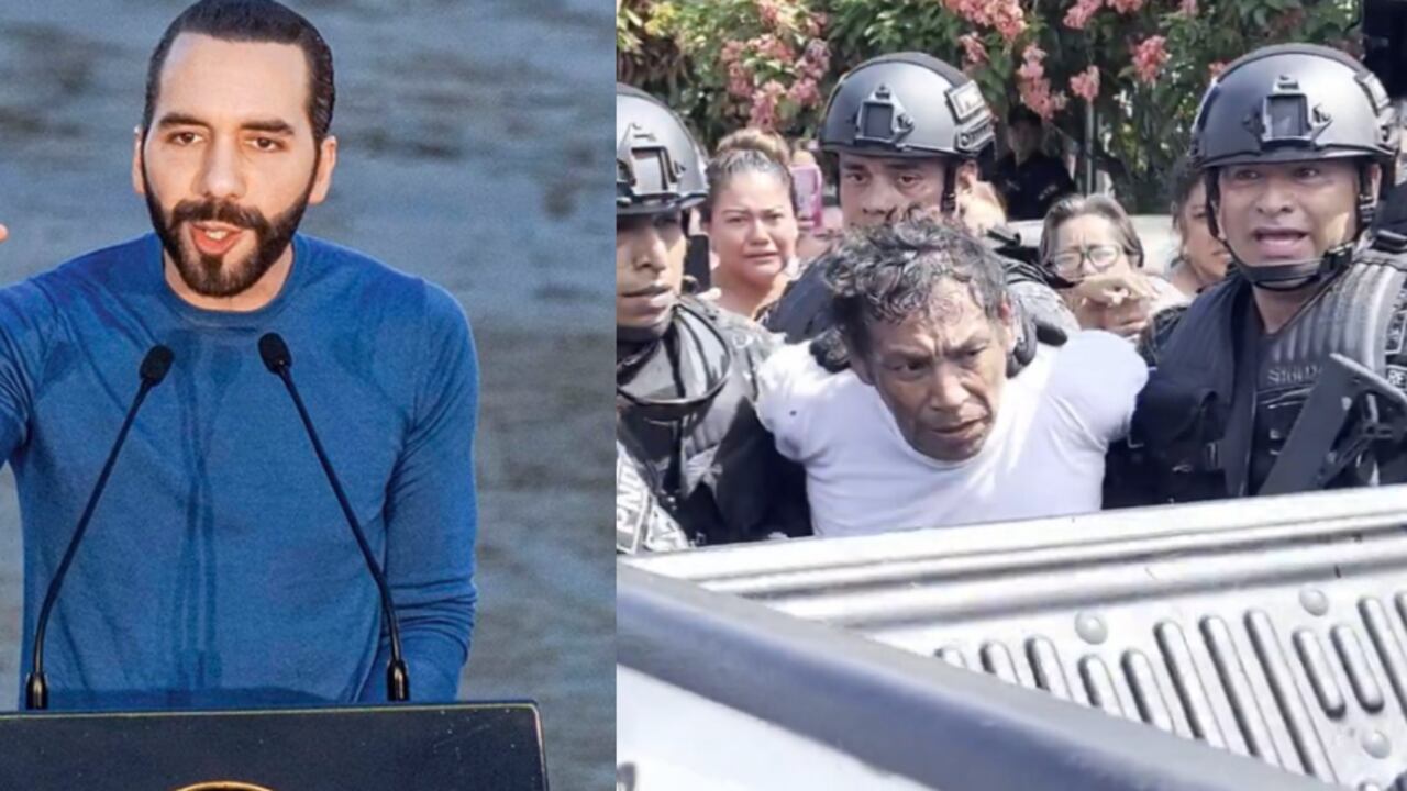 Nayib Bukele presentó al sujeto de la derecha de esta fotografía, un hombre señalado de asesinar a una niña.