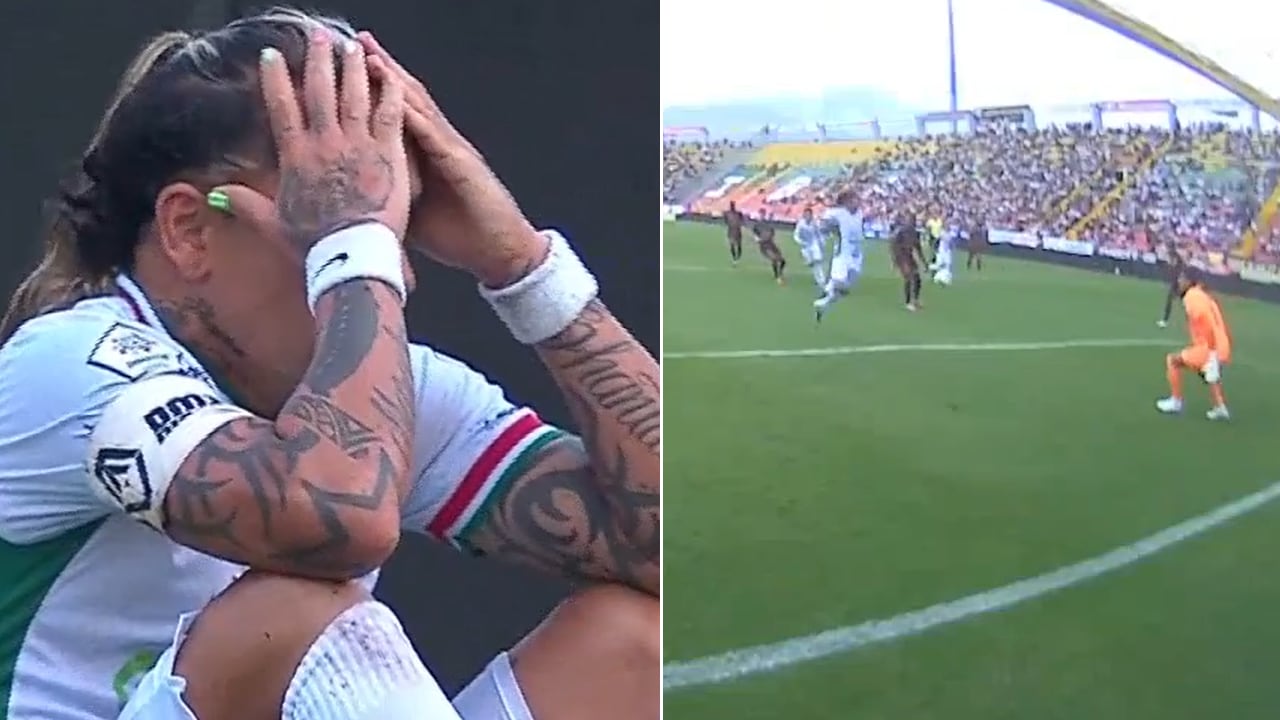 Dayro Moreno falló un gol cantado en el partido de Tolima vs. Once Caldas.