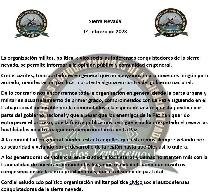 Comunicado de prensa de Los Pachenca