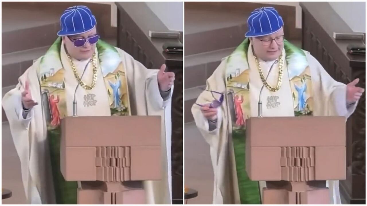 Thomas Eschenbacher predica en una iglesia de Hammelburg, Alemania.