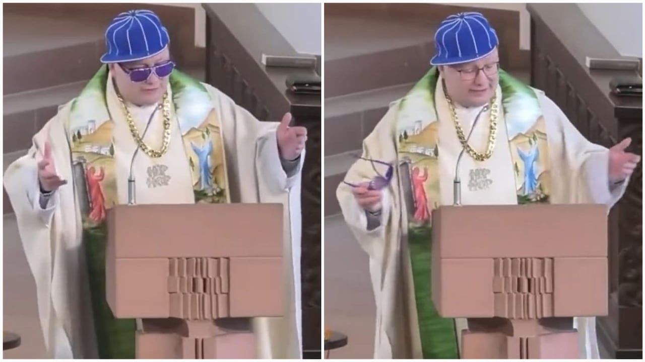 Thomas Eschenbacher predica en una iglesia de Hammelburg, Alemania.