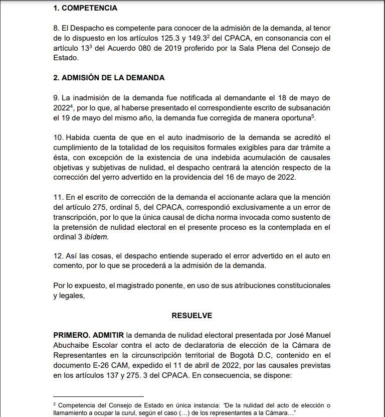 Consejo de Estado evalúa una demanda que pide la nulidad de la elección de los siete representantes a la Cámara por el Pacto Histórico.