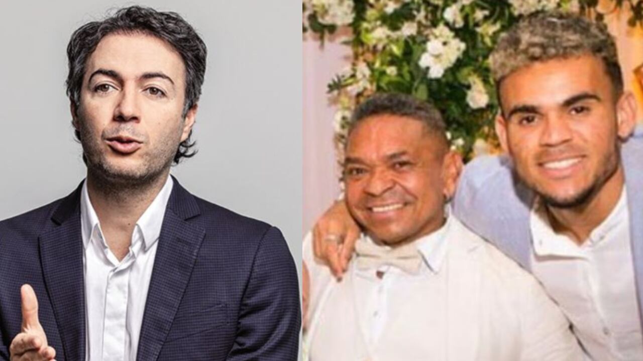 De izquierda a derecha: Daniel Quintero y Luis Díaz, junto a su padre.