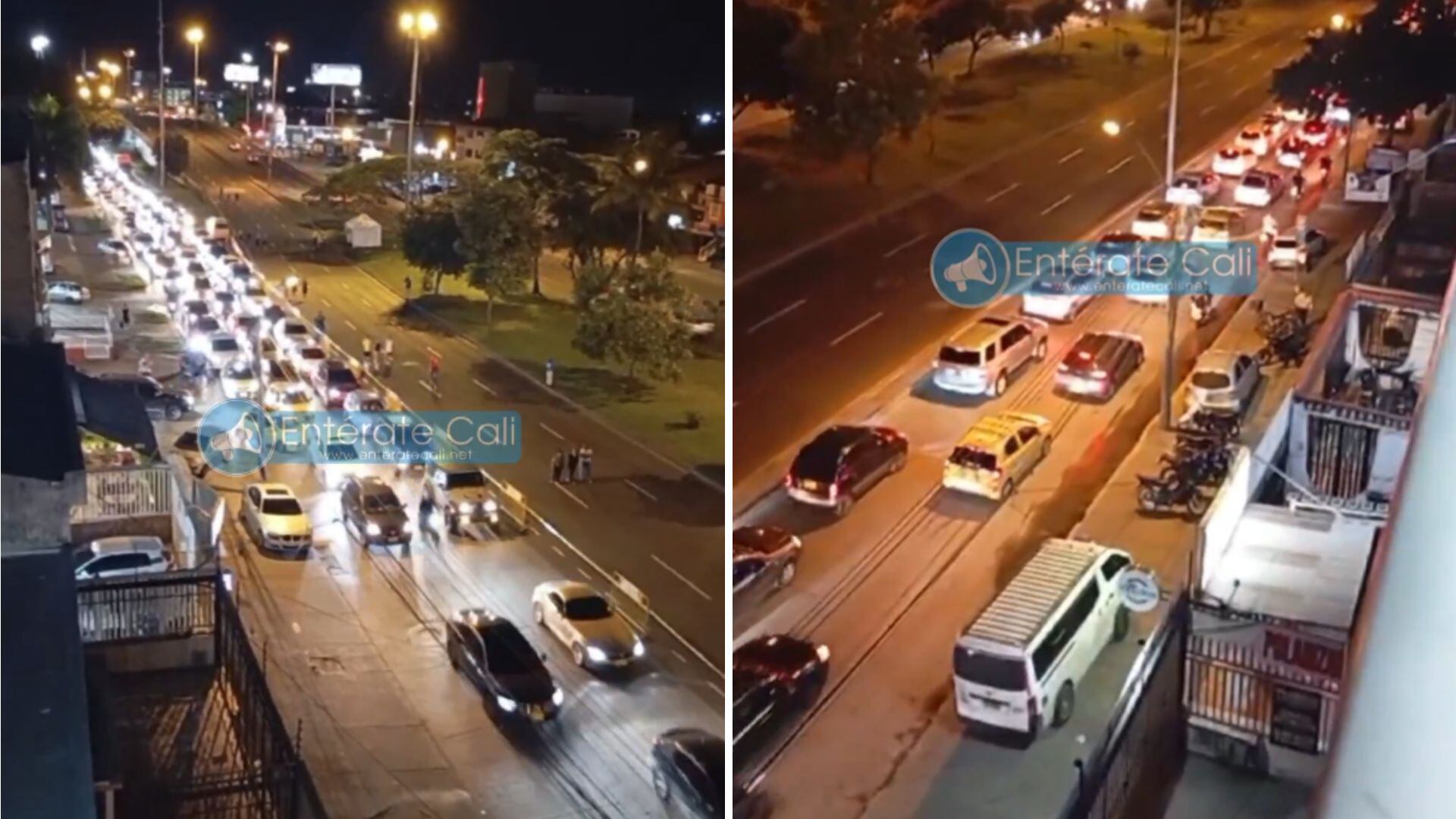 Los vehículos avanzan a poca velocidad por el limitado espacio.