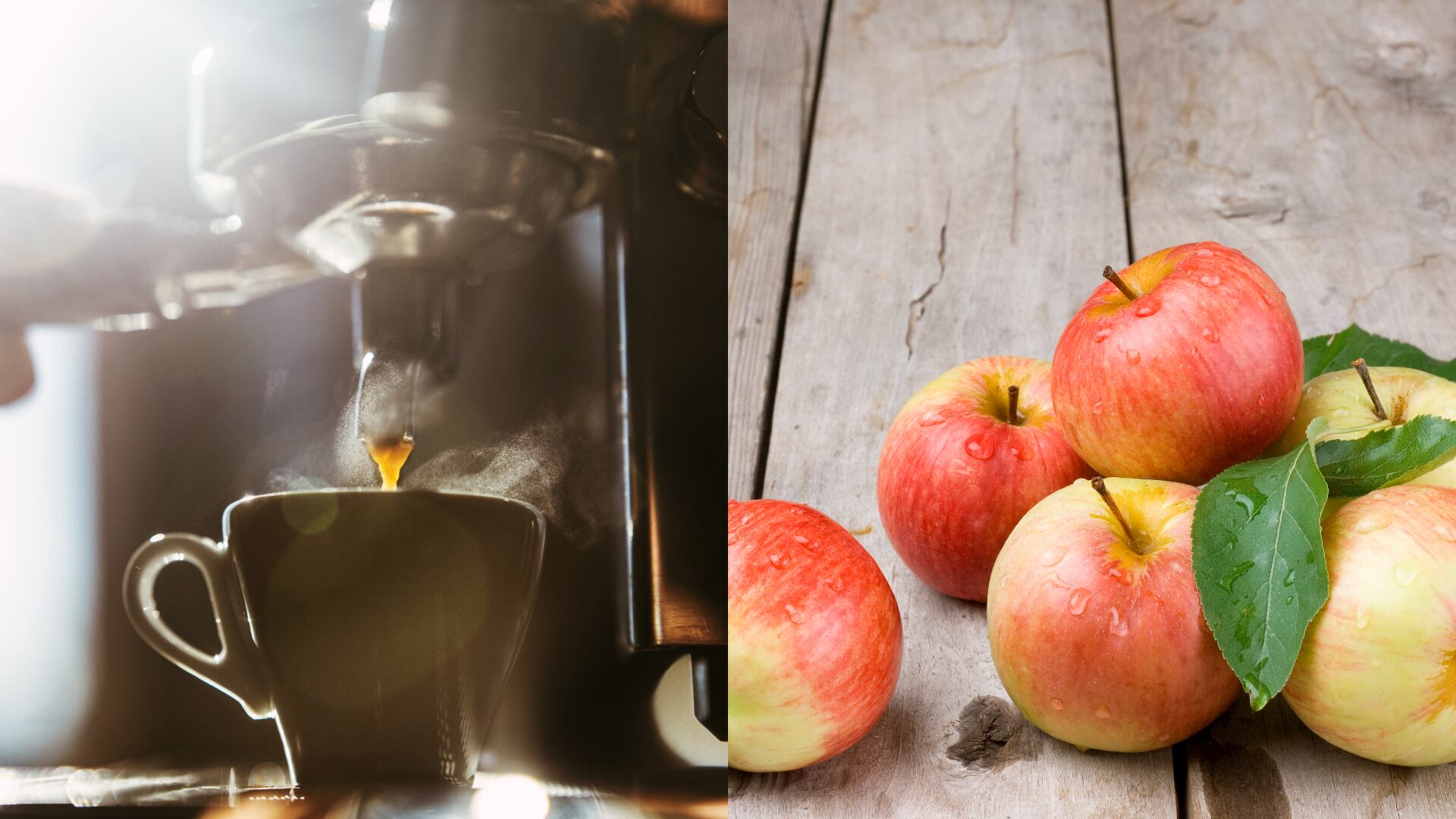 Tanto la manzana como el café son alimentos reconocidos por sus beneficios.