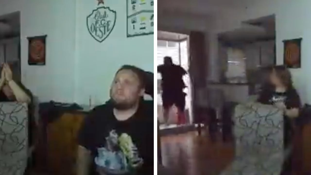 El hincha argentino celebró el gol de Lautaro con tanta efusividad que rompió el vidrio del balcón de su casa