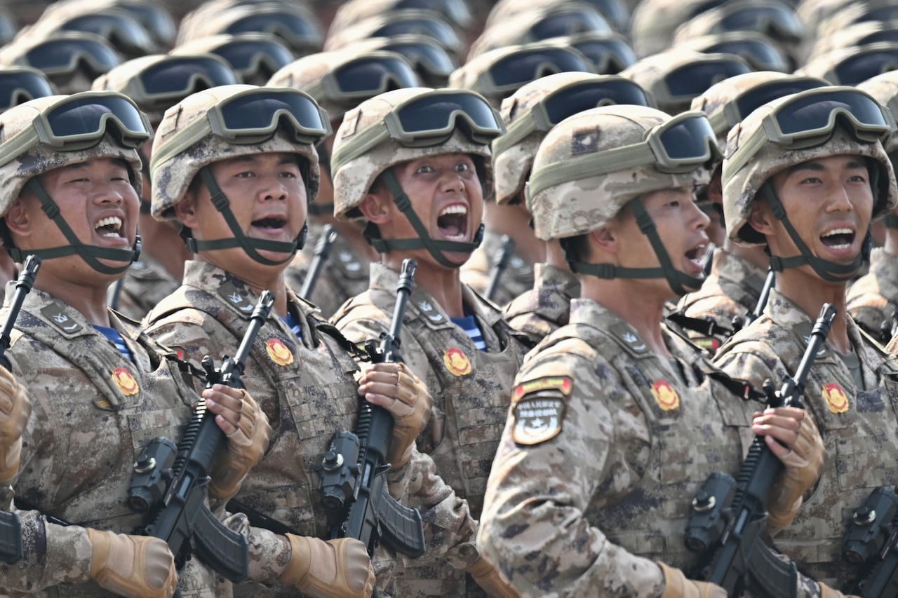 Tropas en el desfile de China