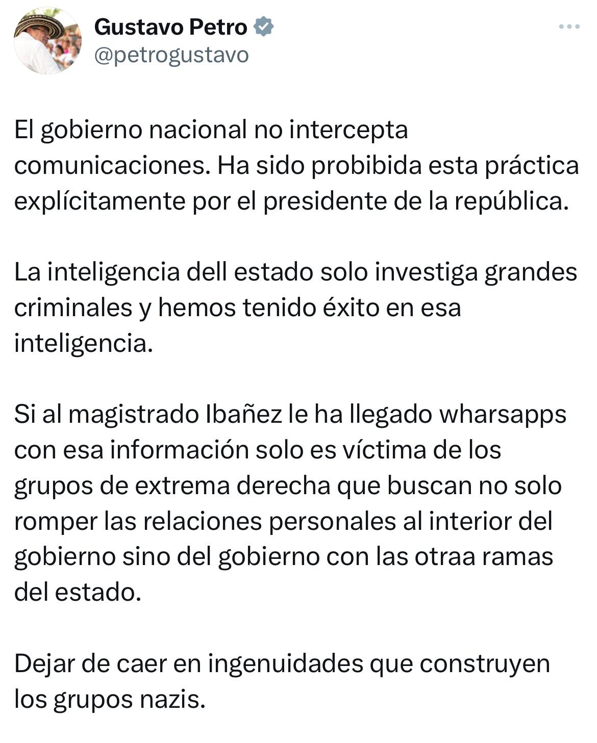 Mensaje presidente Gustavo Petro