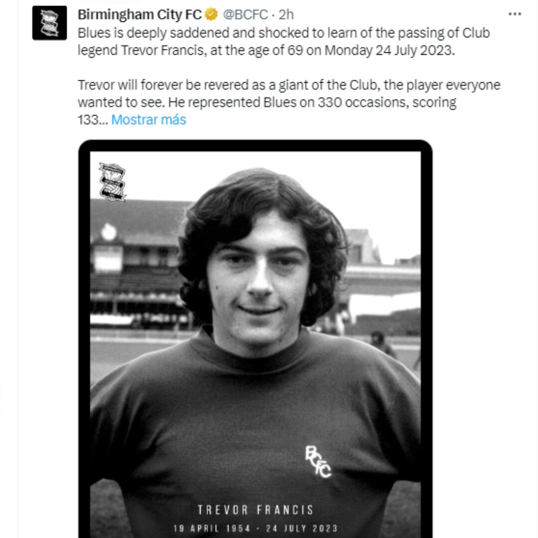 Tweet del equipo británico lamentando el suceso.