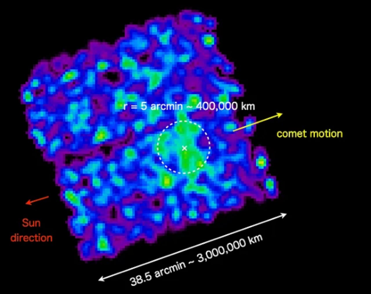 La Agencia Espacial de Japón difundió una imagen que evidencia una débil estructura luminosa alrededor de 3I/ATLAS.