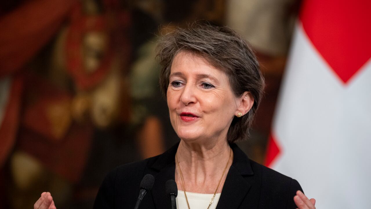 Simonetta Sommaruga fue centro de risas en medio de su intervención.