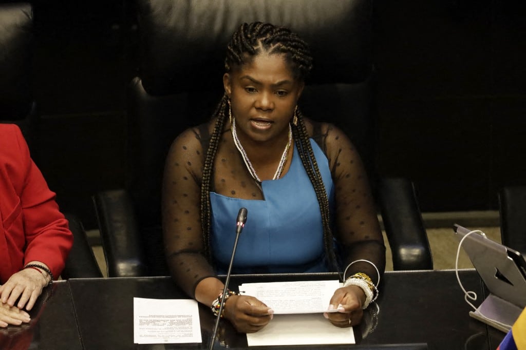 La vicepresidenta de Colombia, Francia Márquez Mina, asiste a la sesión solemne como parte de su visita de trabajo a México en la Cámara de Senadores del Congreso de la Unión en la Ciudad de México, México, el 10 de abril de 2025. (Foto de Luis Barron/Eyepix Group) (Foto de Eyepix/NurPhoto) (Foto de Eyepix/NurPhoto vía AFP)