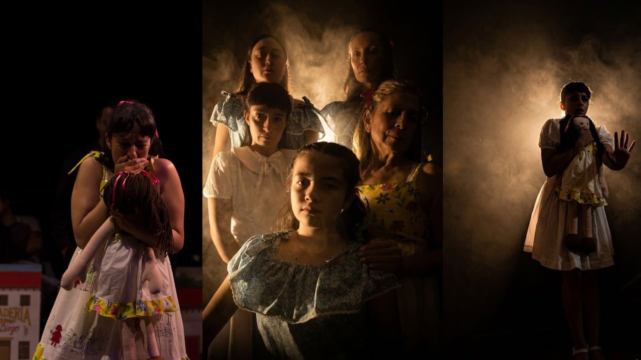 Matilde es interpretada por cinco actrices de distintas edades, Celeste Arévalo, Adriana Botero, Lili García, Karito Galeano y Sofía Valencia, mientras el agresor, es encarnado por un mismo actor.