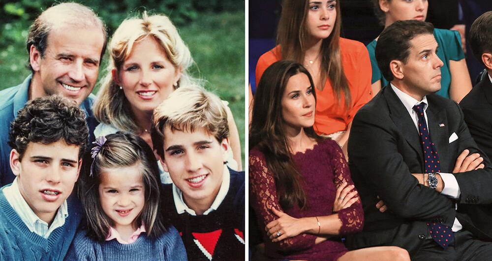 Para 1985, Hunter y Beau tenían una nueva hermana, Ashley. A la derecha, los hermanos en 2012, tres años antes de la muerte de Beau.