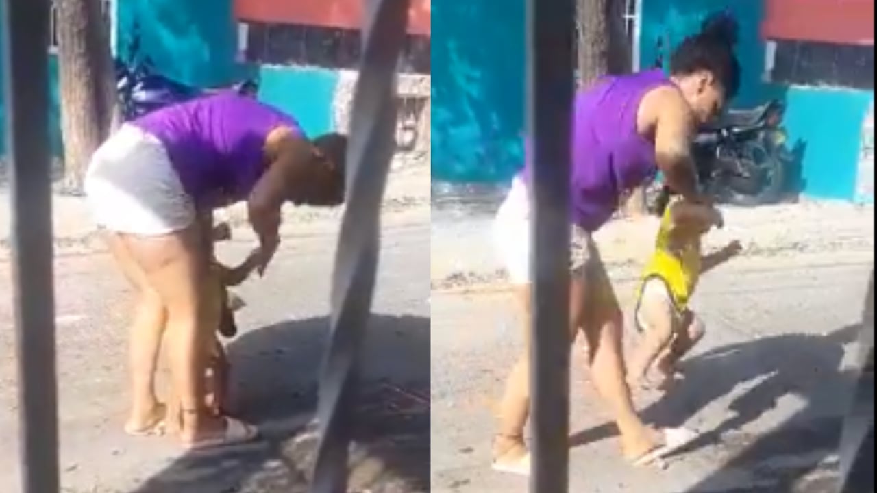 En el barrio La Sierrita, de Barranquilla, vecinos denuncian que una mujer agredió violentamente su bebé en plena vía pública.