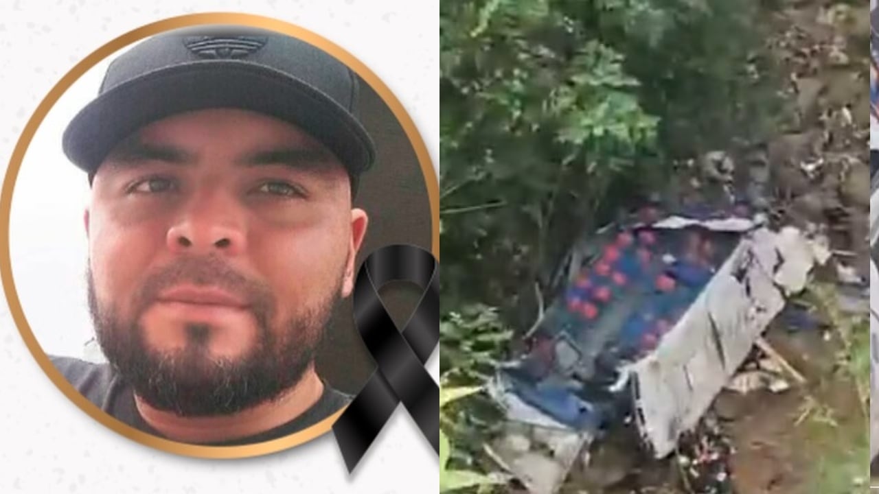 El conductor del vehículo y una imagen que muestra la magnitud del accidente.