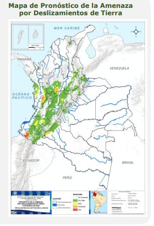 El Ideam alertó por posibles deslizamientos de tierra.