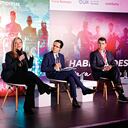 Santiago Pinzón, vicepresidente de Transformación Digital de la Andi; Adriana Garcés, directora de Talent Solutions en ManpowerGroup Colombia; Yesid Lancheros, subdirector de Información de SEMANA, y Mauricio Rey, decano de Innovación y Desarrollo Digital de la Universidad Sergio Arboleda.