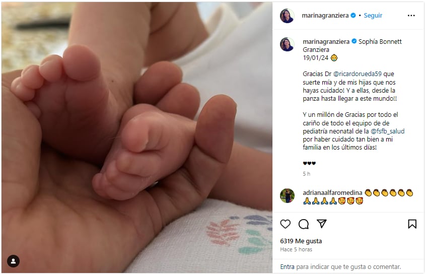 Foto: Instagram @marinagranziera