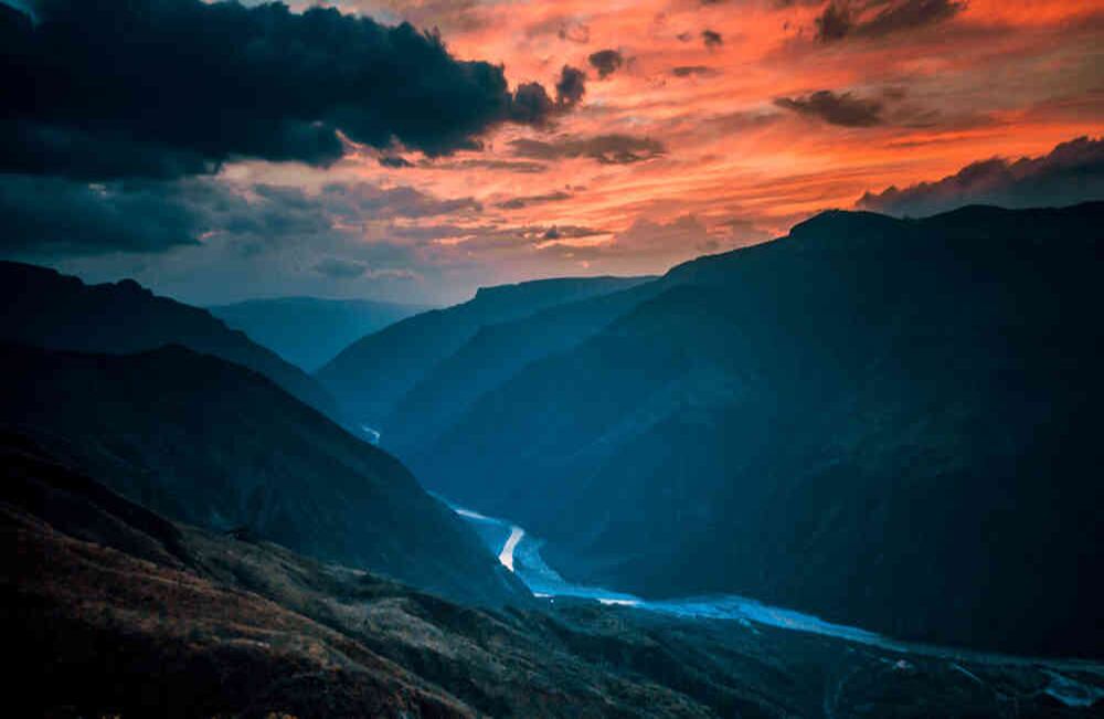 Atardecer en el cañón del Chicamocha.