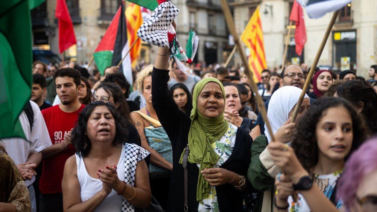 Protestas en Barcelona a favor de la causa Palestina.