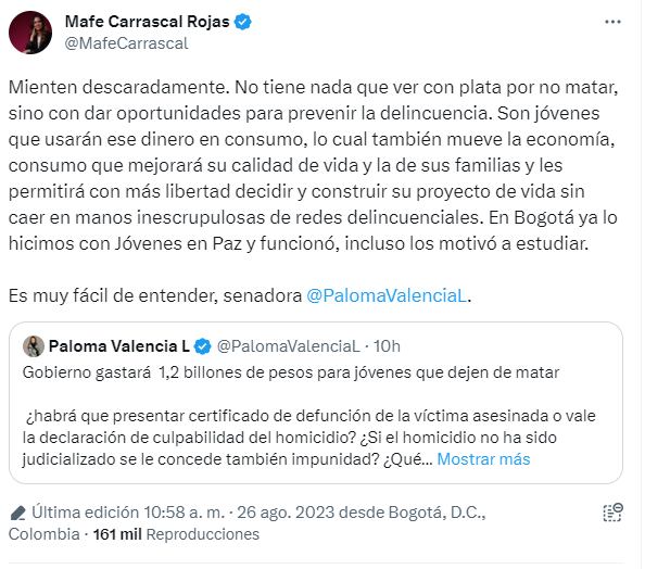 Agarrón entre Mafe Carrascal y Paloma Valencia.