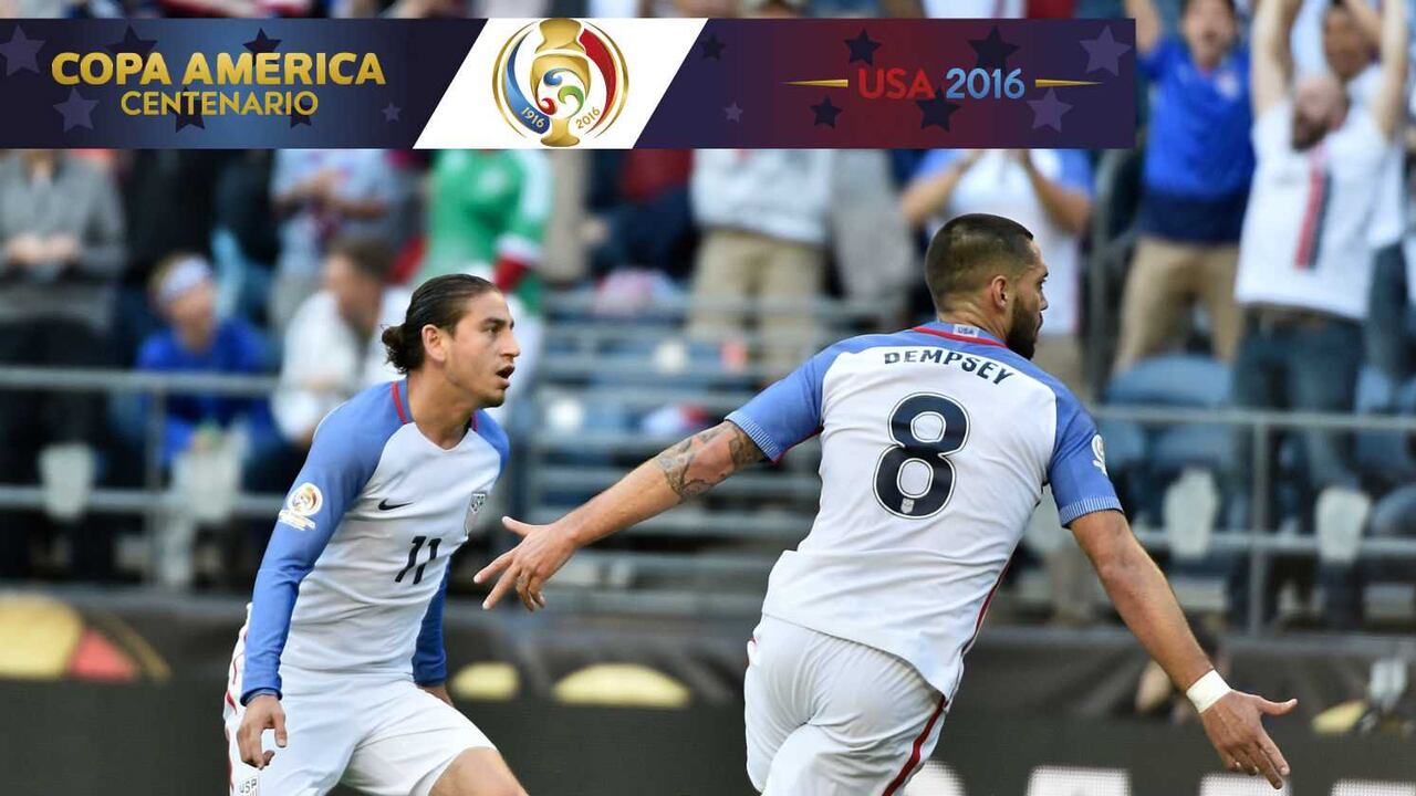 Clint Dempsey marcó de cabeza el gol con el que Estados Unidos derrota a Ecuador.