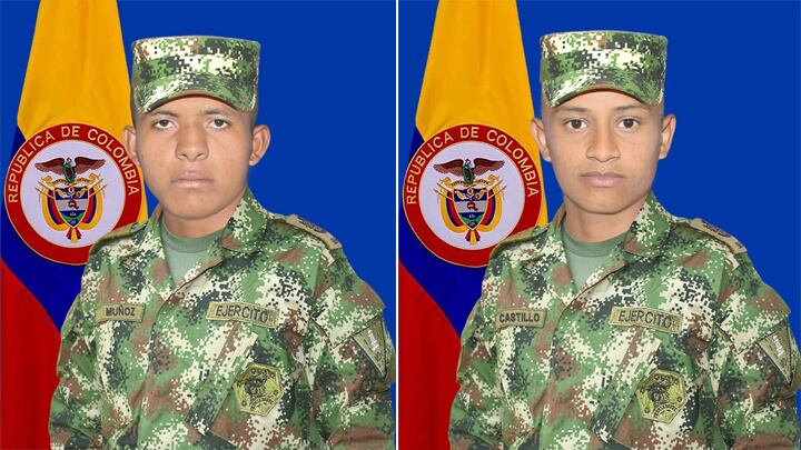Jesús Alberto Muñoz Segovia (izquierda) y Yonny Andrés Castillo Ospino (derecha) son los soldados retenidos.