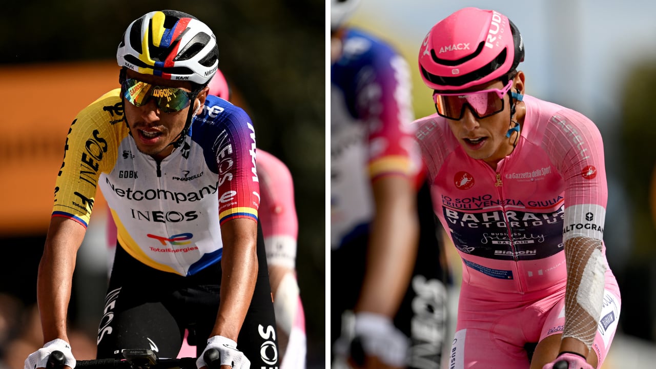 Egan Bernal y Afonso Eulálio en la etapa 8 del Giro de Italia 2026.