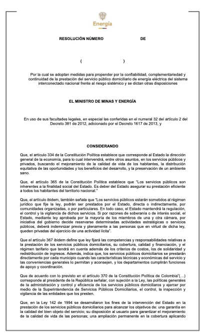 Documento Ministerio de Minas y Energía