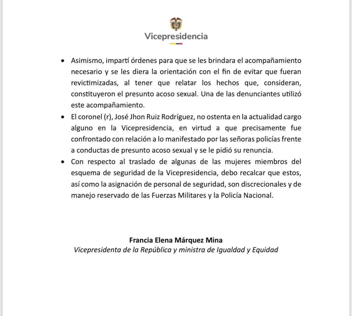 Comunicado Francia Márquez