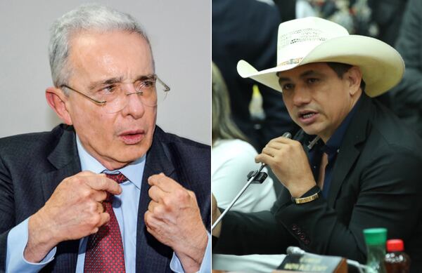 Expresidente Álvaro Uribe y senador Alirio Barrera.