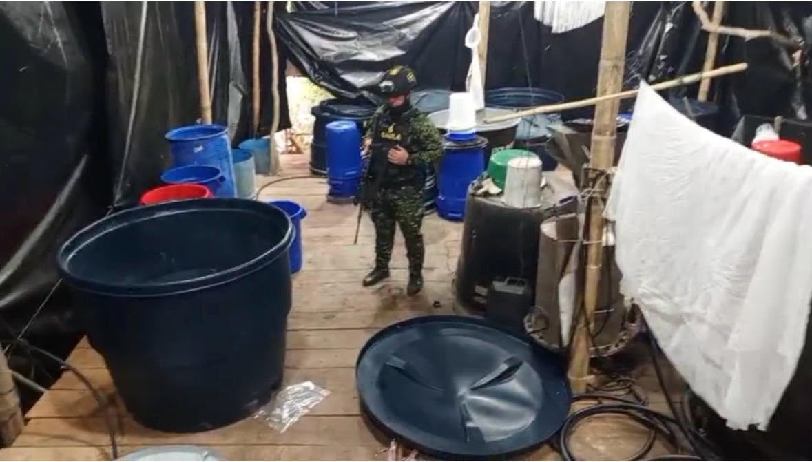 Laboratorio destruido del ELN.