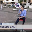 Momento en que los dos periodistas son sorprendidos por el temblor