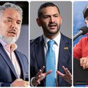 El expresidente Iván Duque, el exministro Daniel Palacios y el presidente Gustavo Petro.