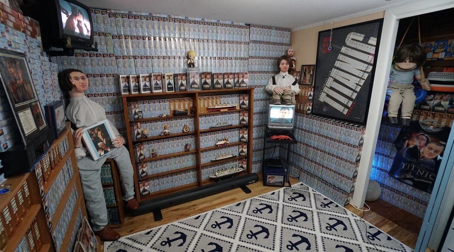 La colección de JD tiene, por lo menos, 1500 VHS de Titanic. Foto: Redes sociales.