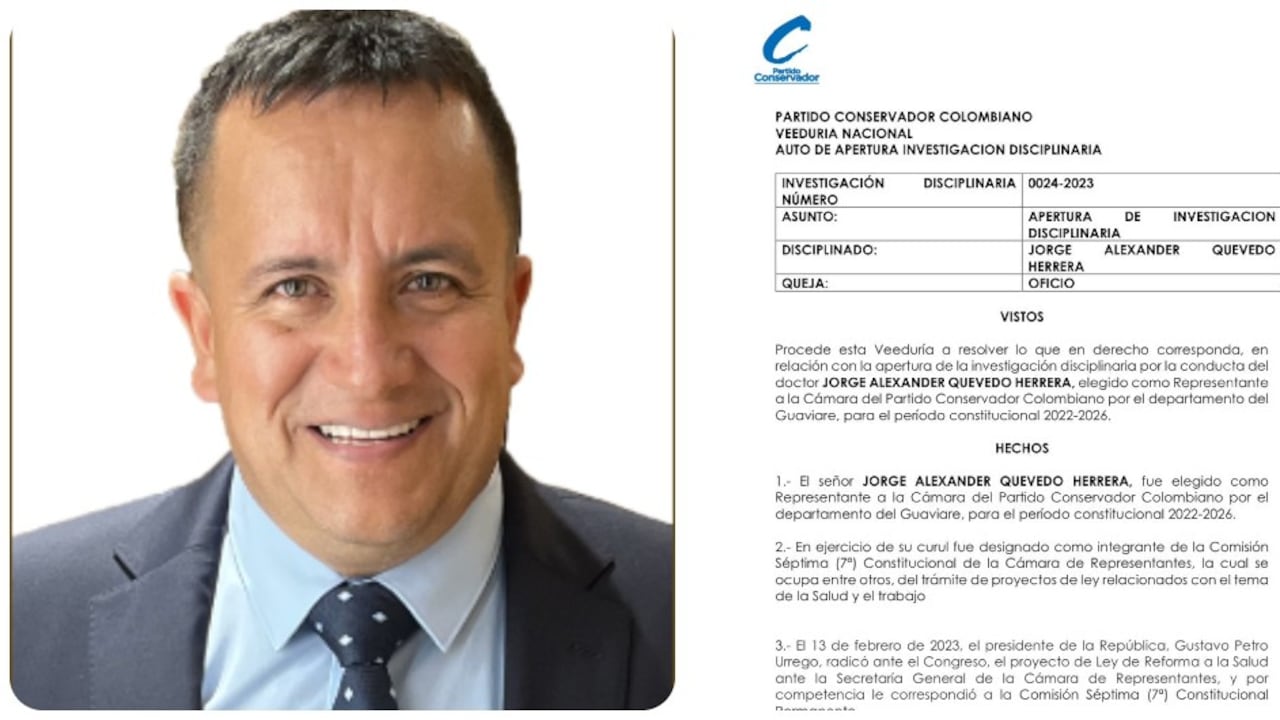 Jorge Quevedo y el inicio de la investigación disciplinaria en su contra por parte del Partido Conservador.